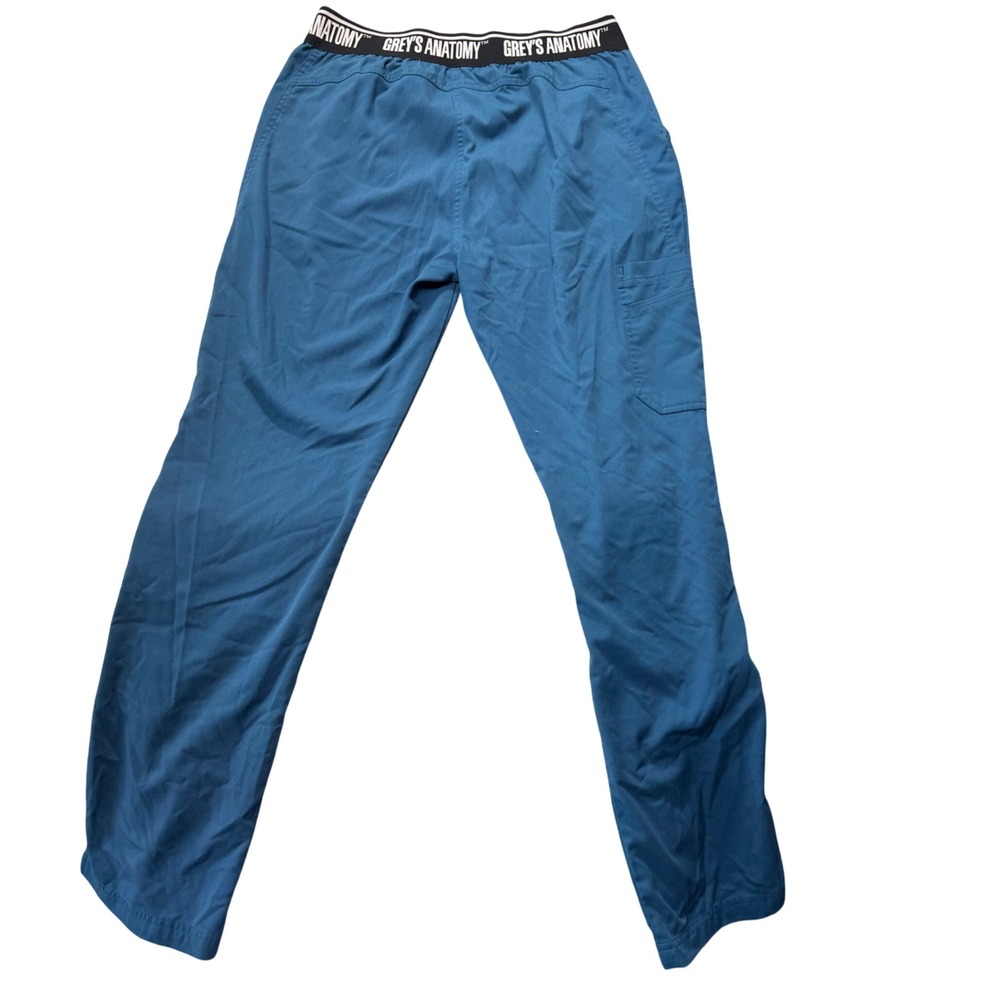 Greys Anatomy by Barco Active Scrub Pants Blue Spandex Stretch Cargo Medium EUC